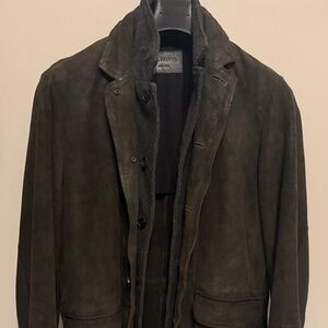 All Saints Layered Leather Jacket - Brown/Gray